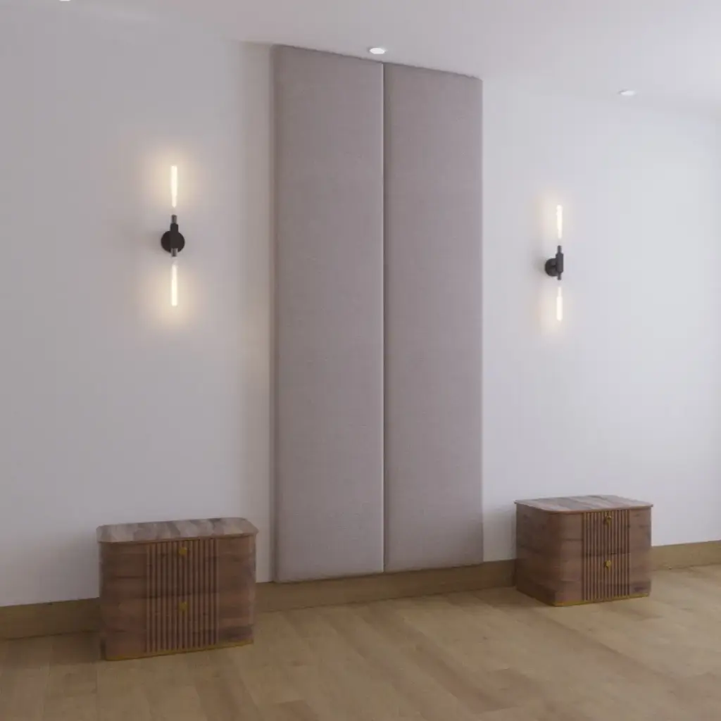 WALL FURNITURE PANELING® Headbords 240, Cabecera 52 de diseño para Cama de Diferentes Medidas, Colores y Anchos, Tela de Terciopelo, Fácil ajuste y Limpieza