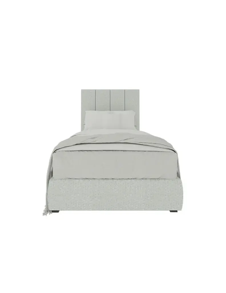 Cama MODERN LUXURY ARTICLE con tela de nudo sueve, Cabecera con patrones de 120 cm altura y 30 cm ancho, con tapicería de Calidad Superior + Base de cama Reforzado con angulos de Acero + Somier de Alta Resistencia + Luz LED ambiental con control remoto