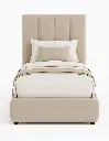 Cama MODERN LUXURY Imperio PLUS con tela de nudo liso suave, Cabecera con patrones de 120 cm altura y 30 cm ancho, con tapicería de Calidad Superior + Base de cama Reforzado con angulos de Acero + Somier de Alta Resistencia + Luz LED ambiental con control remoto 