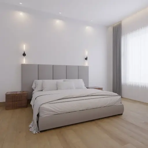 WALL FURNITURE PANELING® Beds 120, Cama de diseño con Cabecera 52 de tapicería de Calidad Superior + Base de cama Reforzado con angulos de Acero + Somier de Alta Resistencia