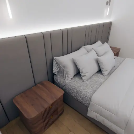 Luz LED para WALL FURNITURE PANELING® BED 120 y 200 colocados en la parte superior. Conección directa al enchufe
