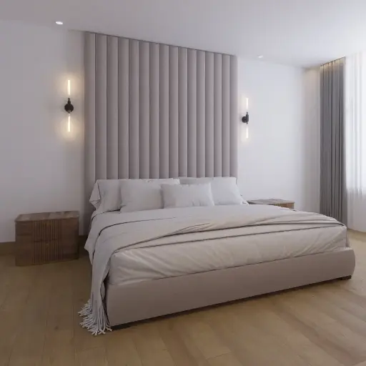 WALL FURNITURE PANELING® Beds 240, Cama de diseño con Cabecera 13 de tapicería de Calidad Superior + Base de cama Reforzado con angulos de Acero + Somier de Alta Resistencia 