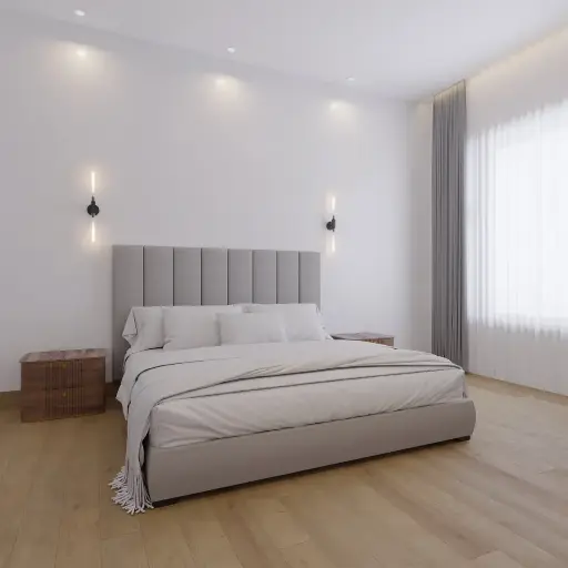 WALL FURNITURE PANELING® Beds 120, Cama de diseño con Cabecera 26 de tapicería de Calidad Superior + Base de cama Reforzado con angulos de Acero + Somier de Alta Resistencia
