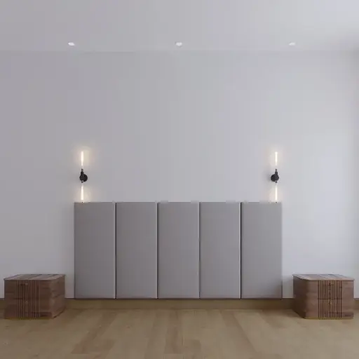 WALL FURNITURE PANELING® Headbords 120, Cabecera de diseño para Cama de Diferentes Medidas, Colores y Anchos, Tela de Terciopelo, Fácil ajuste y Limpieza