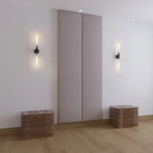 WALL FURNITURE PANELING® Headbords 240, Cabecera 52 de diseño para Cama de Diferentes Medidas, Colores y Anchos, Tela de Terciopelo, Fácil ajuste y Limpieza