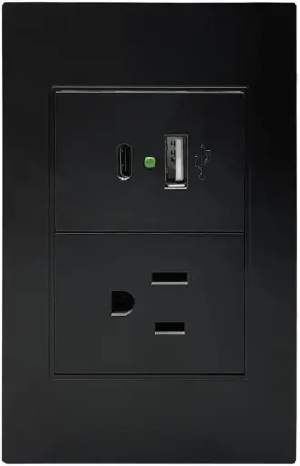 Tapa de contacto USB + USB tipo C + Enchufe para panel MODERN LUXURY. Agregale funcionalidad a tu cabecera y olvidate de los enchufes dificiles de accesar Éste accesorio solo se puede pedir al momento de hacer 